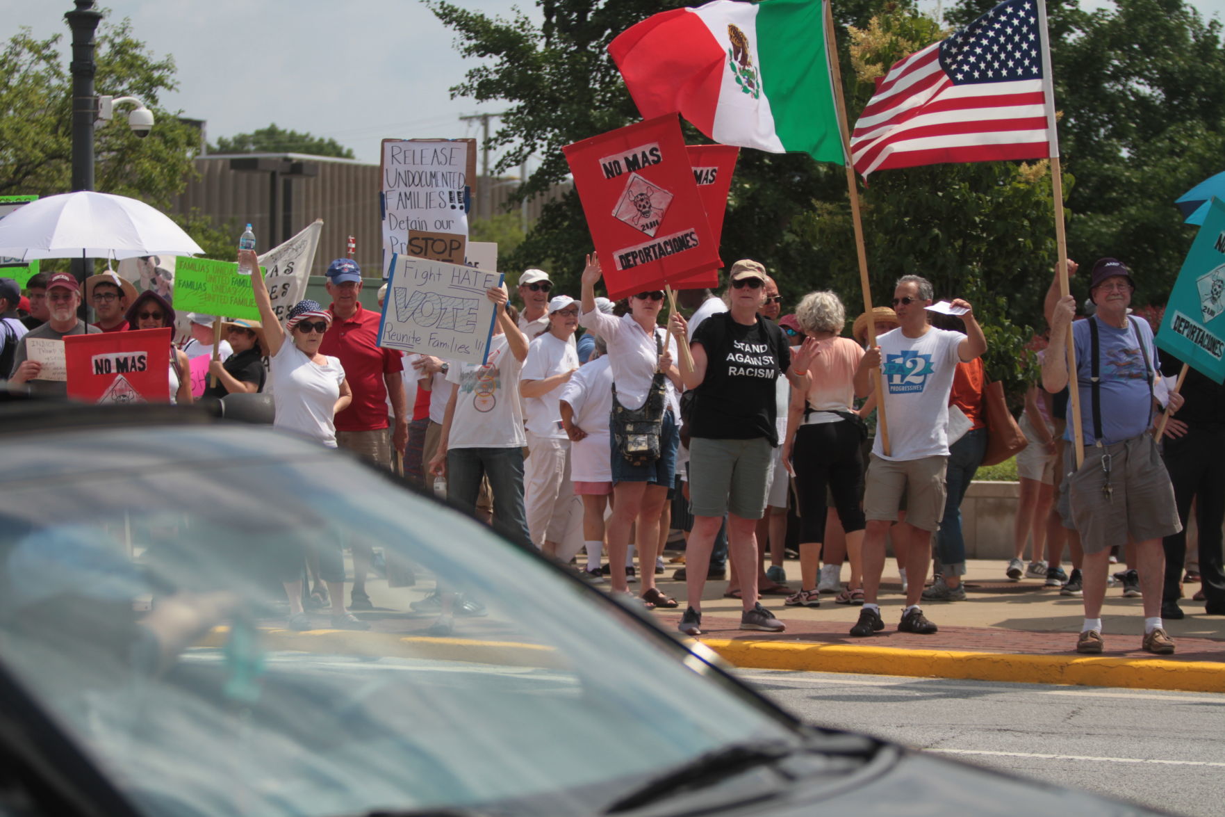 Families, activists protest Trump's immigration policies with Hammond rally